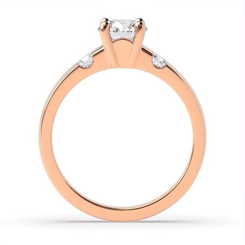 Round Rose Gold Two Engagement Rings