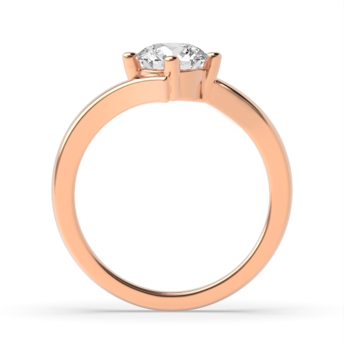 4 Prong Round Rose Gold Twist shoulder Engagement Rings
