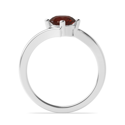 4 Prong Round Twist shoulder Garnet Engagement Rings