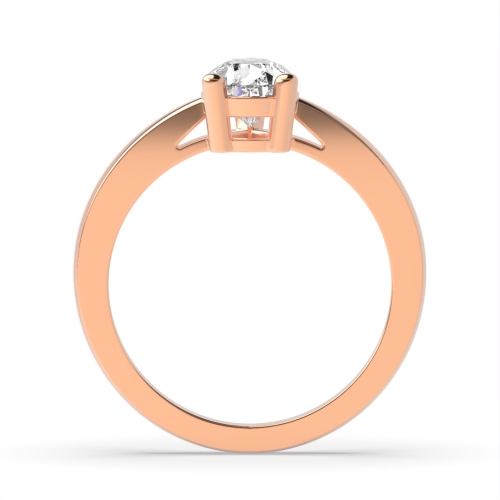 Prong Pear Rose Gold Basket set tapered shoulder Engagement Rings