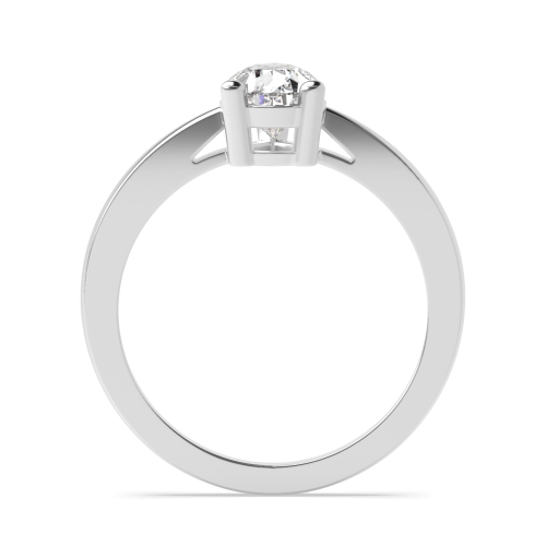Prong Pear Basket set tapered shoulder Lab Grown Diamond Engagement Rings