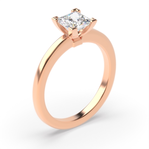 4 Prong Princess Rose Gold Quadratic Quasar Engagement Rings