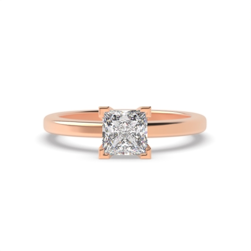 4 Prong Princess Rose Gold Quadratic Quasar Engagement Rings