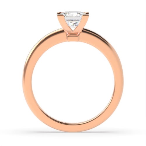 4 Prong Princess Rose Gold Quadratic Quasar Engagement Rings