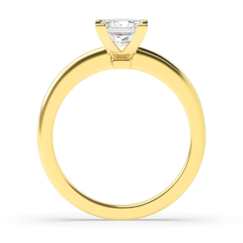 4 Prong Princess Yellow Gold Quadratic Quasar Engagement Rings