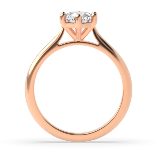 6 Prong Round Rose Gold With gallery Engagement Rings