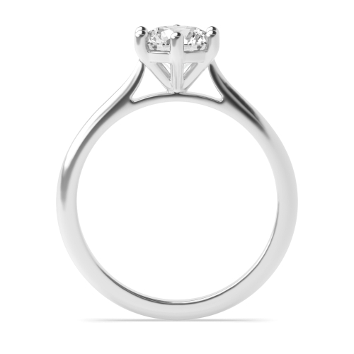 6 Prong Round Platinum With gallery Engagement Rings