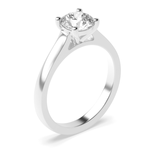 4 Prong Round White Gold Classic Solitaire Engagement Rings