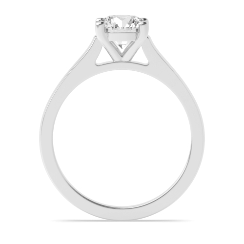 4 Prong Round Platinum Straight shoulder Engagement Rings