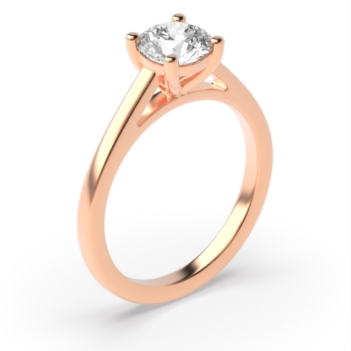 4 Prong Round Rose Gold Raised setting Engagement Rings