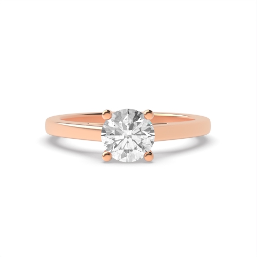 4 Prong Round Rose Gold Raised setting Engagement Rings