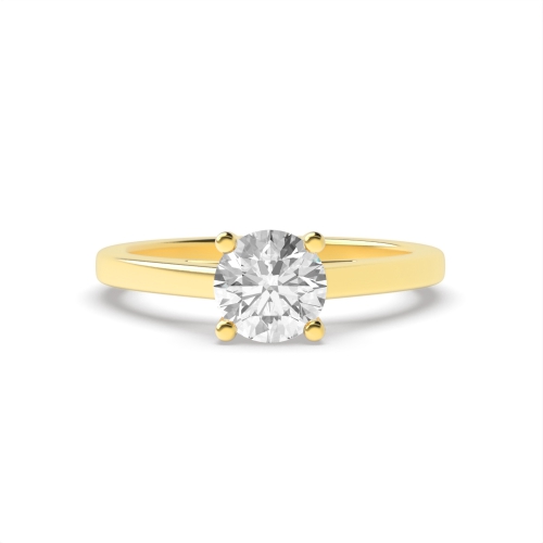 4 Prong Round Yellow Gold Raised setting Engagement Rings