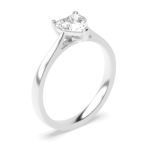 Prong Heart Delicate Tapering Shoulder Solitaire Engagement Ring