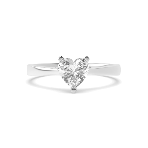 Prong Heart Delicate Tapering Shoulder Solitaire Engagement Ring