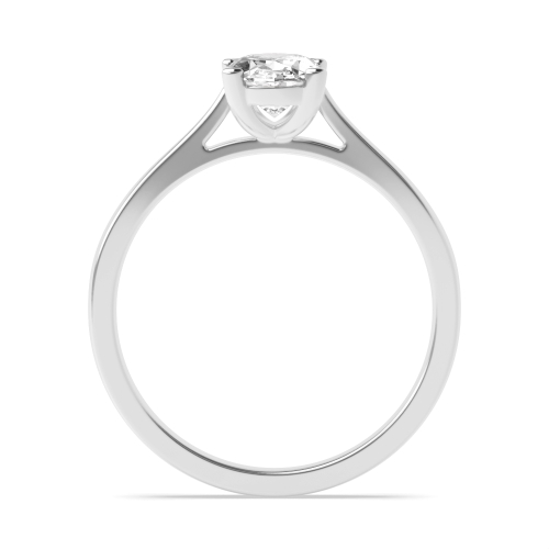Oval Delicate Tapering Shoulder Solitaire Engagement Ring