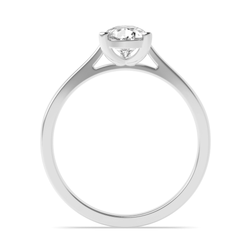 Prong Pear Delicate Tapering Shoulder Solitaire Engagement Ring