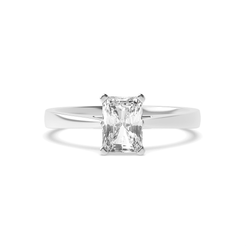 Radiant Delicate Tapering Shoulder Solitaire Engagement Ring