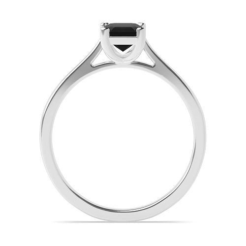 Delicate tapering shoulder Black Diamond Solitaire Engagement Rings
