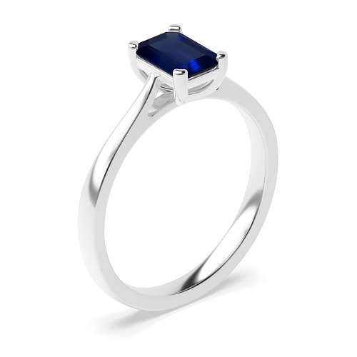 Delicate tapering shoulder Blue Sapphire Engagement Rings