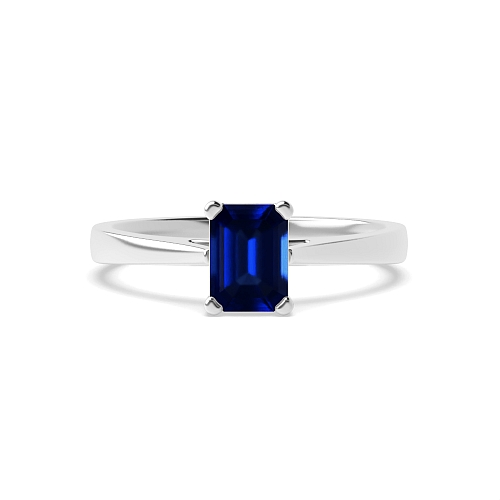 Delicate tapering shoulder Blue Sapphire Engagement Rings