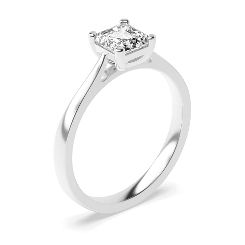 Asscher Delicate tapering shoulder Engagement Rings