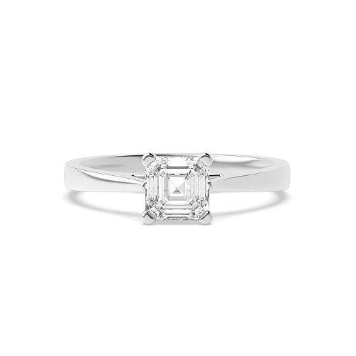 Asscher Delicate tapering shoulder Engagement Rings