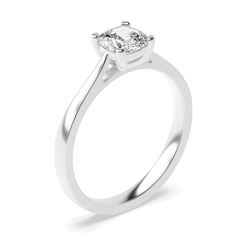 Cushion Delicate tapering shoulder Engagement Rings