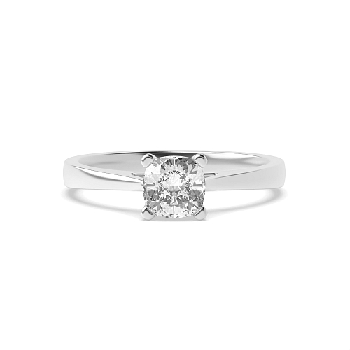 Cushion Delicate tapering shoulder Engagement Rings