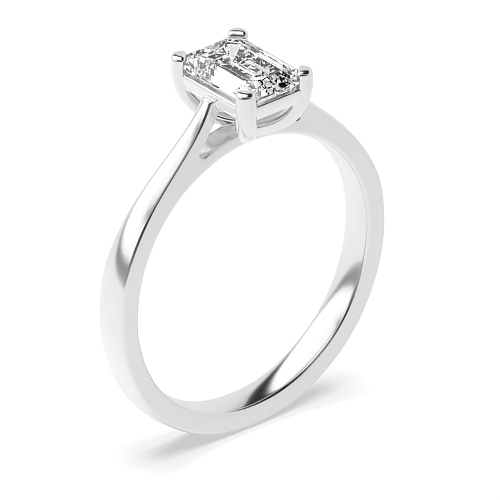 4 Prong Delicate Tapering Shoulder Solitaire Engagement Ring