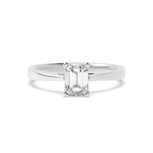 4 Prong Delicate Tapering Shoulder Solitaire Engagement Ring