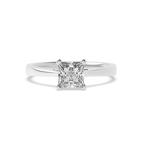 Princess Delicate tapering shoulder Engagement Rings