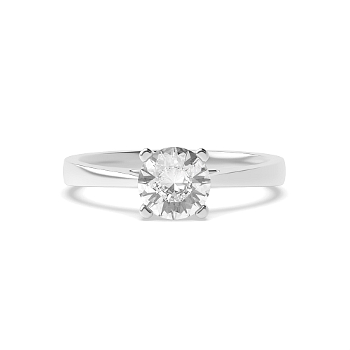 Round Delicate tapering shoulder Engagement Rings