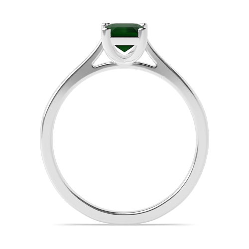 Delicate tapering shoulder Emerald Engagement Rings