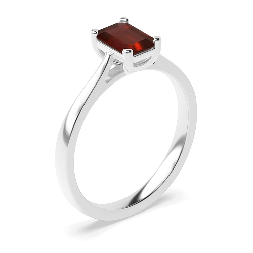 Delicate tapering shoulder Garnet Engagement Rings