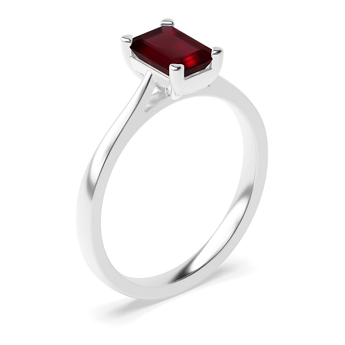 Delicate tapering shoulder Ruby Engagement Rings