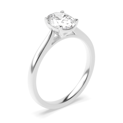 Prong Setting Oval Lab Grown Diamond Solitaire Engagement Ring