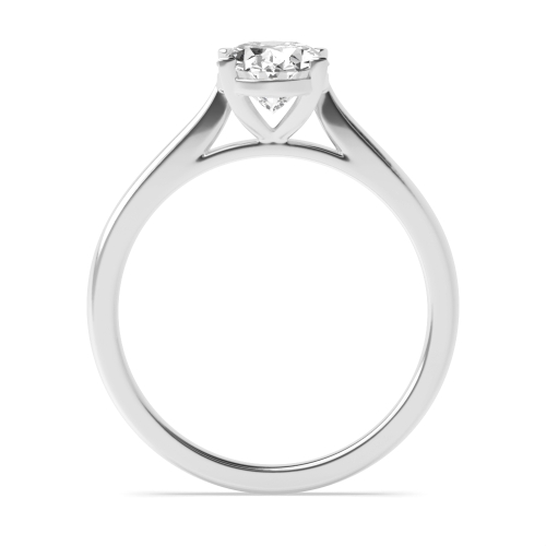 4 Prong Oval Delicate Tapering Shoulder Solitaire Engagement Ring