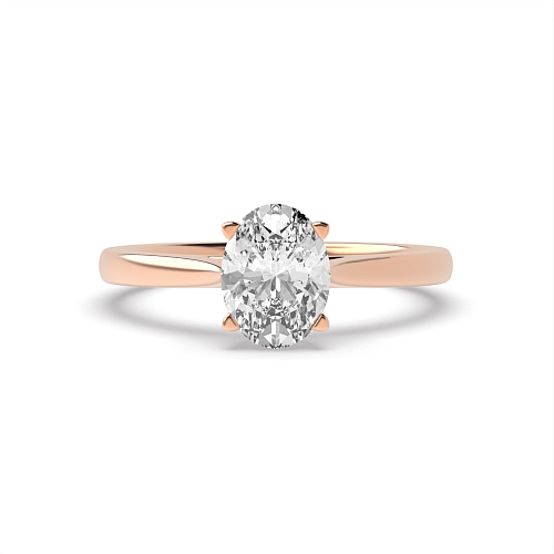 Oval Rose Gold Delicate tapering shoulder Engagement Rings