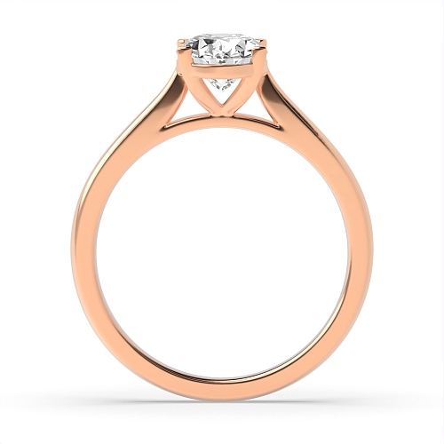 Oval Rose Gold Delicate tapering shoulder Engagement Rings