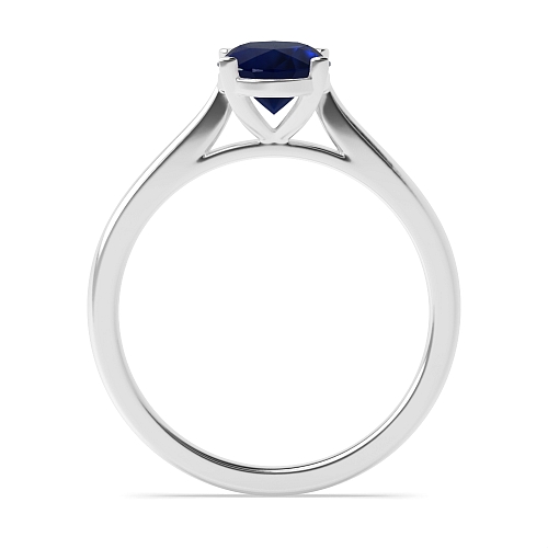 Oval Delicate tapering shoulder Blue Sapphire Engagement Rings
