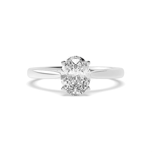 4 Prong Oval Delicate Tapering Shoulder Lab Grown Diamond Solitaire Engagement Ring