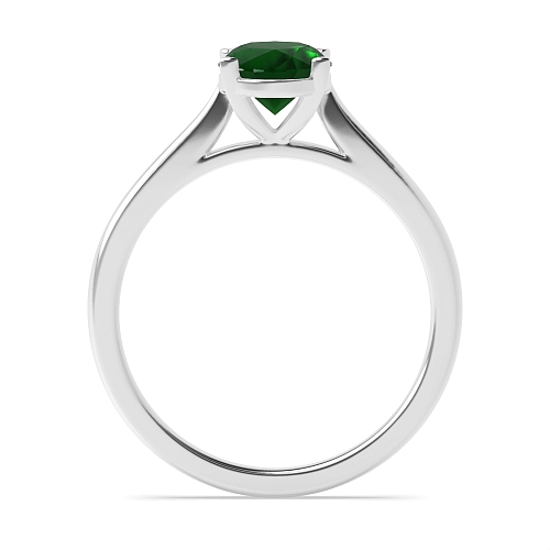 Oval Delicate tapering shoulder Emerald Engagement Rings