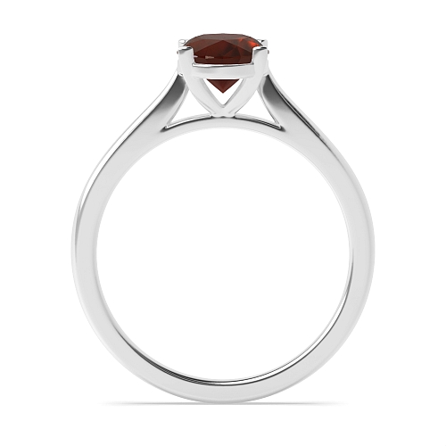 Oval Delicate tapering shoulder Garnet Engagement Rings