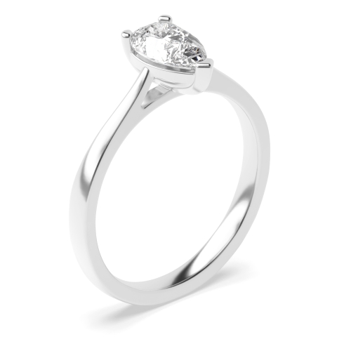 Prong Setting Pear Moissanite Solitaire Engagement Ring