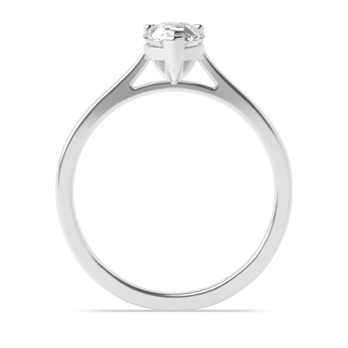 Prong Pear Delicate Tapering Shoulder Solitaire Engagement Ring