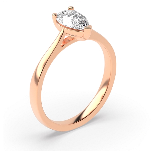 Prong Pear Rose Gold Delicate tapering shoulder Engagement Rings