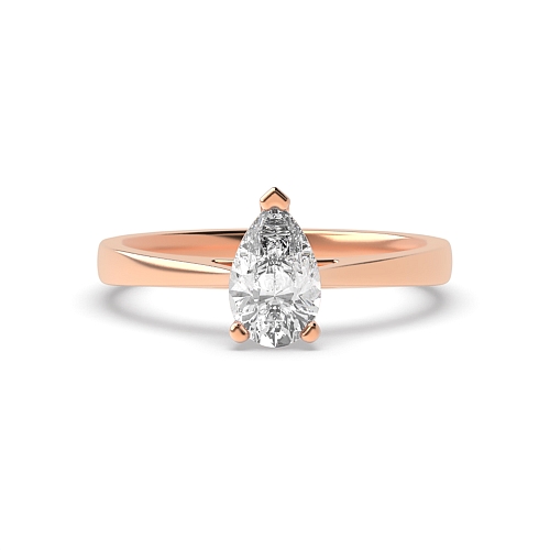 Prong Pear Rose Gold Delicate tapering shoulder Engagement Rings
