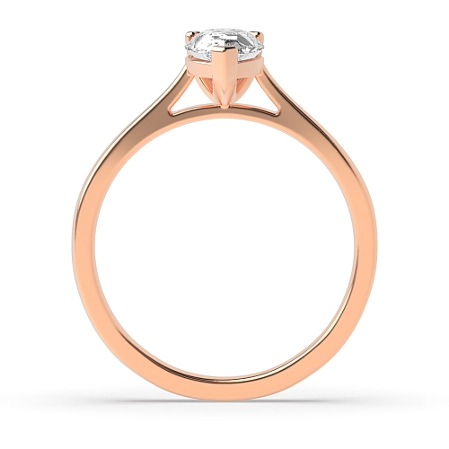 Prong Pear Rose Gold Delicate tapering shoulder Engagement Rings