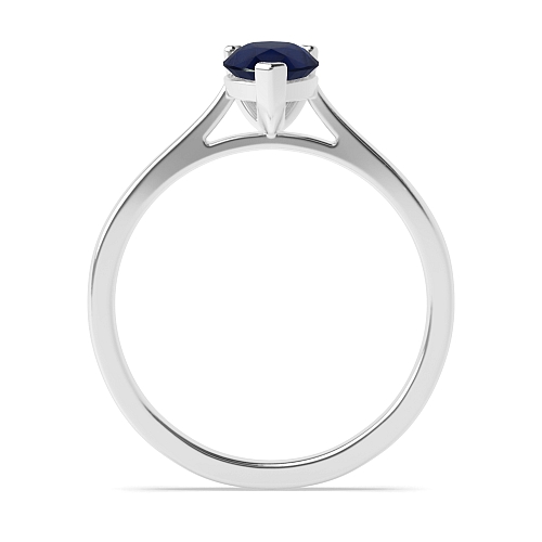 Prong Pear Delicate tapering shoulder Blue Sapphire Engagement Rings