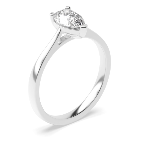 Prong Pear Delicate Tapering Shoulder Lab Grown Diamond Solitaire Engagement Ring